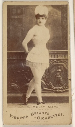 Molly Mack, from the Actors and Actresses series (N45, Type 1) for Virginia Brights Cigarettes by Allen & Ginter, photograph, 1885-1891