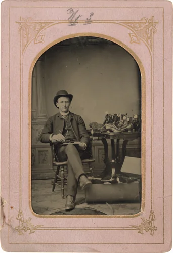 Portrait of a Shoe Salesman by American 19th Century, photograph, 1840-1899