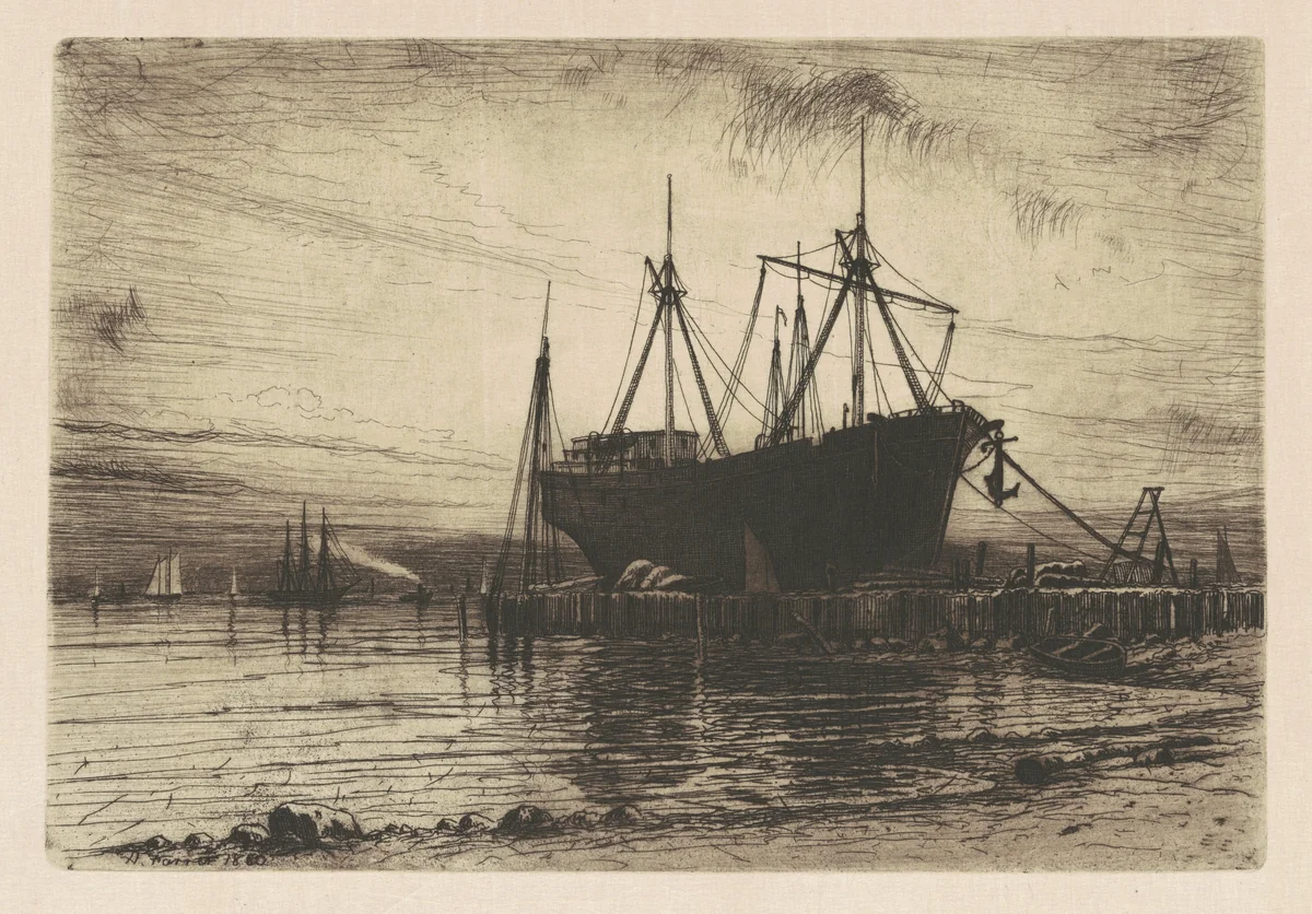 Sunset—Gowanus Bay by Henry Farrer, print, 1880