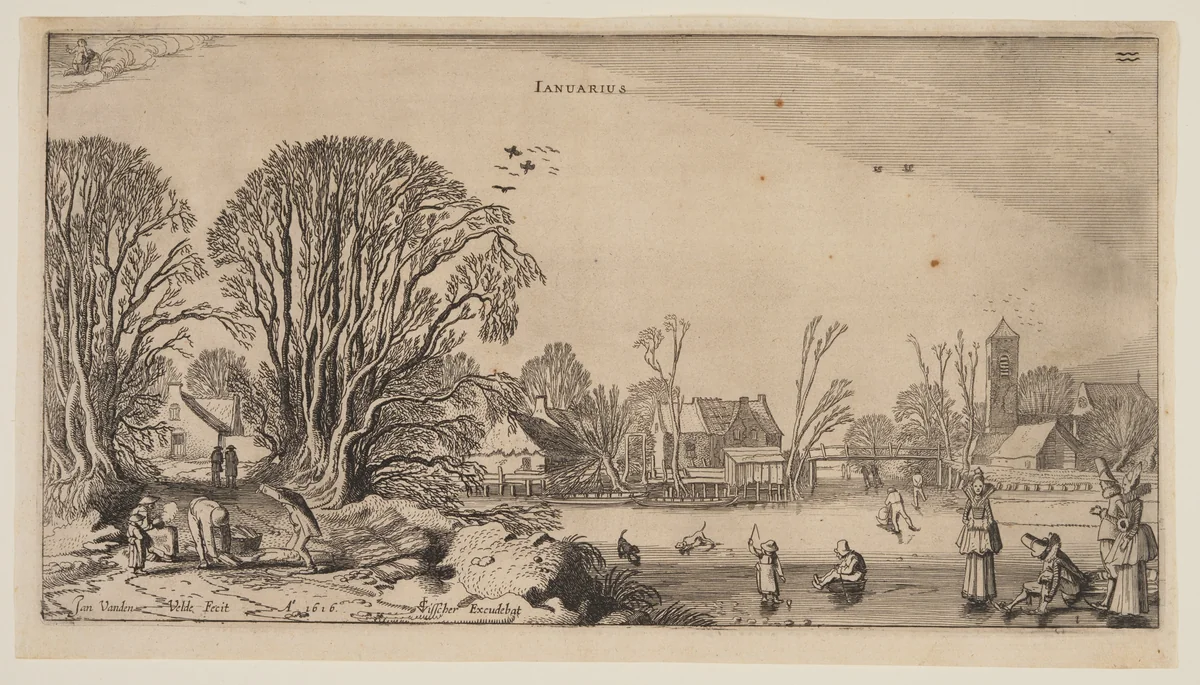January, from The Twelve Months of the Year by Jan van de Velde II, print, 1616