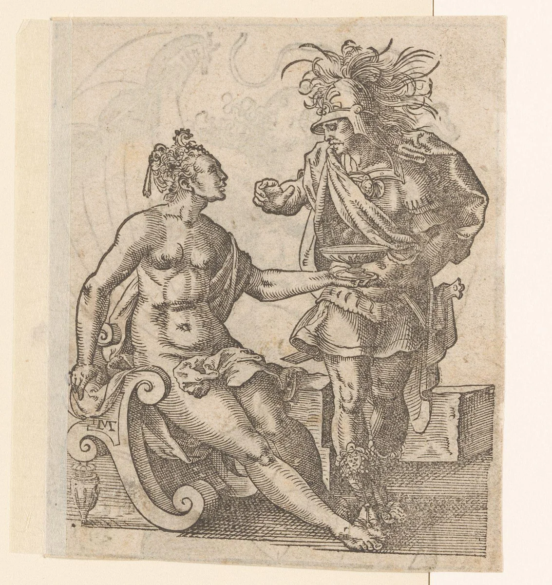 Circe reikt Odysseus de gifbeker by Unknown, print, 1580