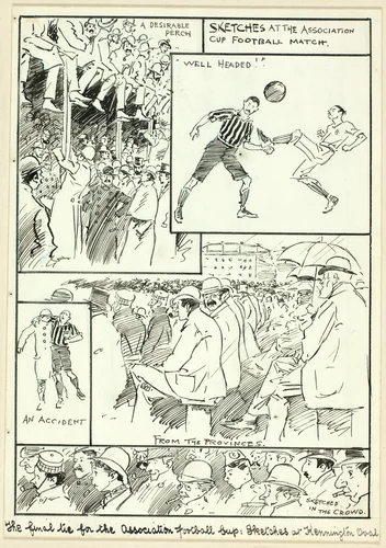 Sketches at the Association Cup Football Match by Philipp William May, drawing, 1884-1903