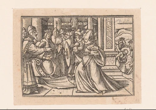 Atalja wordt koningin door de dood van haar zoon by anonymous, print, 1552