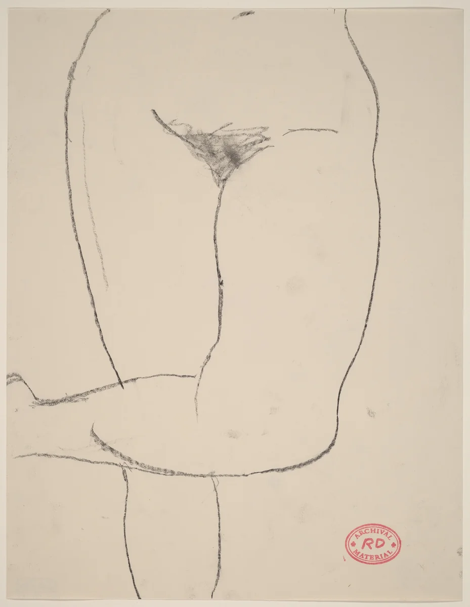Untitled [torso of a nude with her legs crossed] by Richard Diebenkorn, drawing, 1955-1967