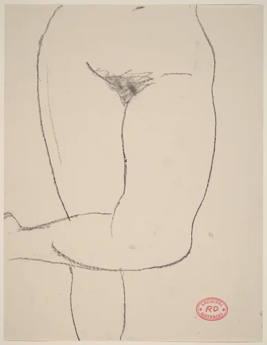 Untitled [torso of a nude with her legs crossed] by Richard Diebenkorn, drawing, 1955-1967