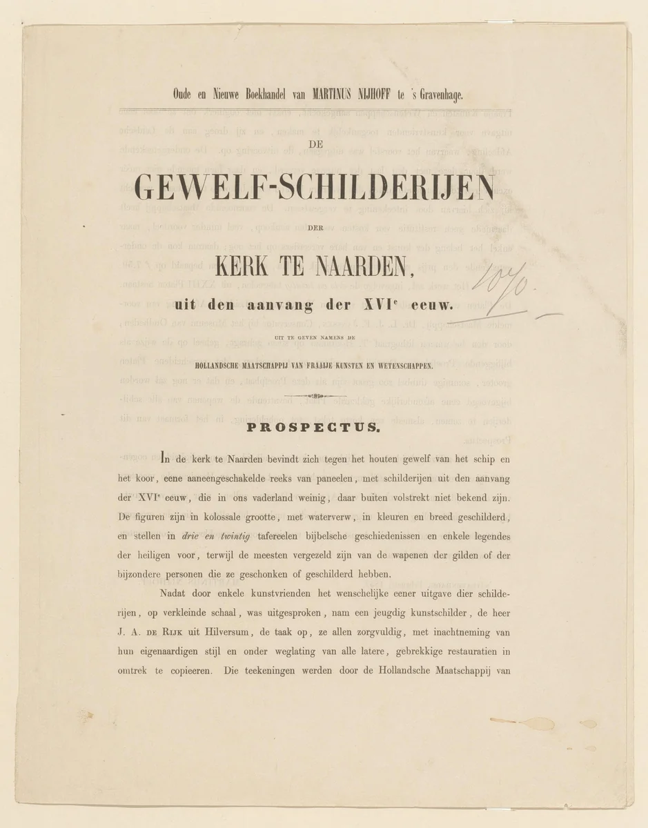 Beschrijving van de gewelfschilderijen in de kerk te Naarden by Antiquariaat Martinus Nijhoff, other, 1857