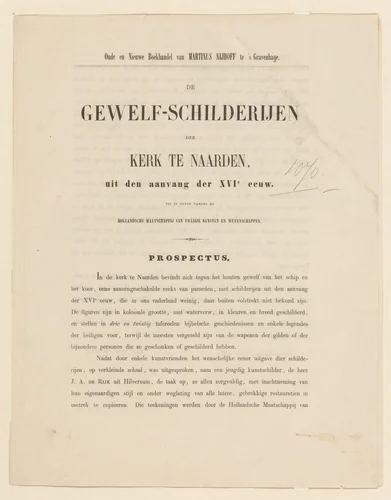 Beschrijving van de gewelfschilderijen in de kerk te Naarden by Antiquariaat Martinus Nijhoff, other, 1857