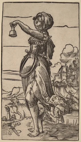 Foolish Virgin by Niklaus Manuel, print, 1518