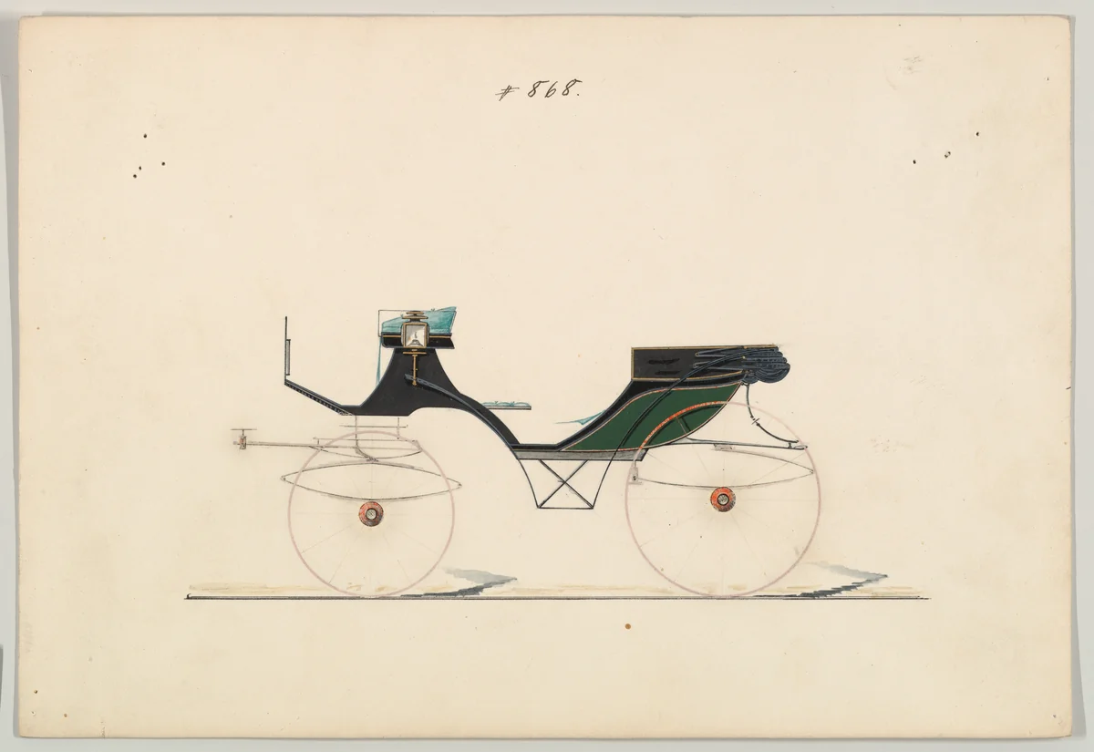 Cabriolet #868 by Brewster & Co., drawing, 1870