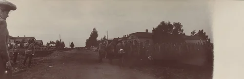 Empress Alexandra Feodorovna and Emperor Nicholas II at Far Left Looking On, Krasnoe Selo by Unidentified Photographer, photograph, 1907