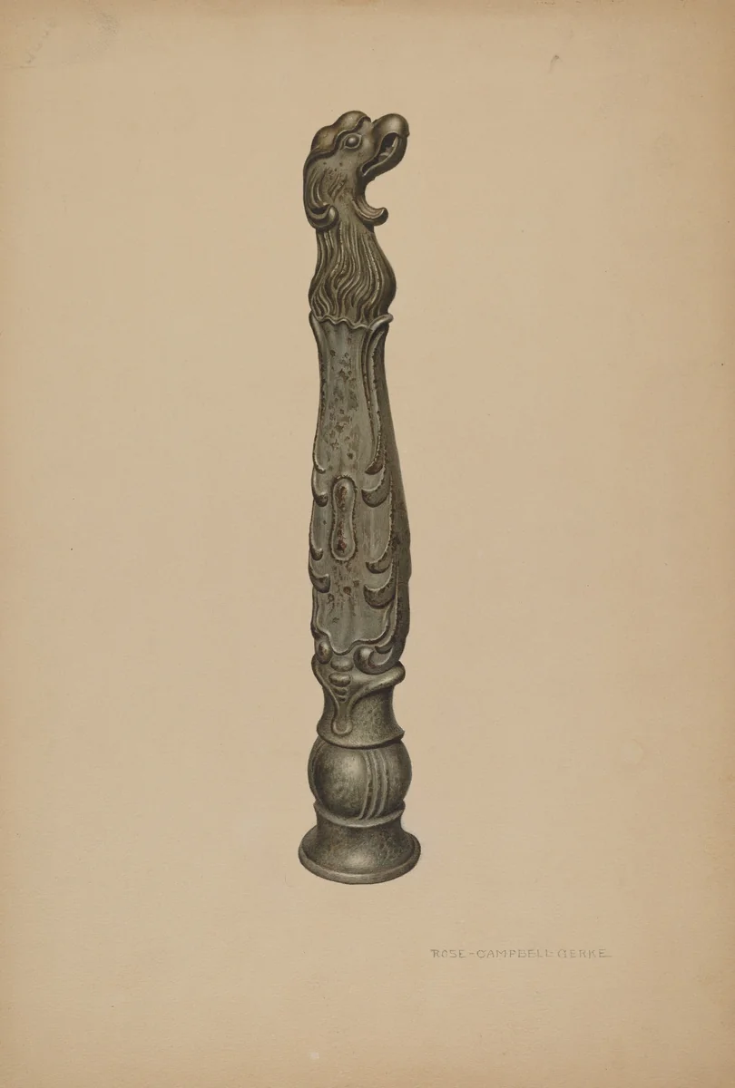 Iron Hitching Post by Rose Campbell-Gerke, index of american design, 1939