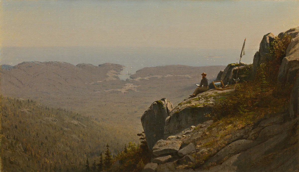 The Artist Sketching at Mount Desert, Maine by Sanford Robinson Gifford, painting, 1864-1865