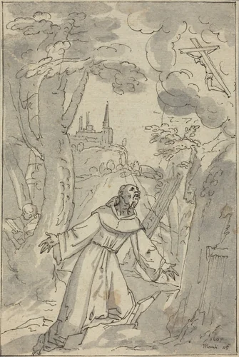 The Stigmatization of Saint Francis by Johann Matthias Kager, drawing, 1607