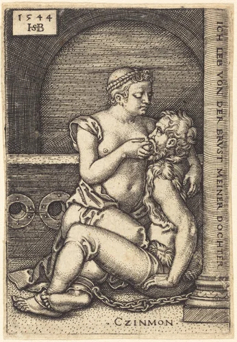 Cimon and Pero by Sebald Beham; Barthel Beham, print, 1544