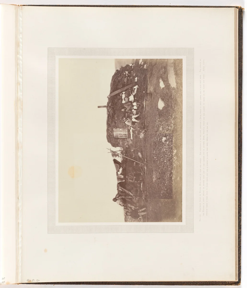 "Esquimaux igloe or winter hut, made of turf and stones" by George P. Critcherson, John L. Dunmore, William Bradford, photograph, 1869