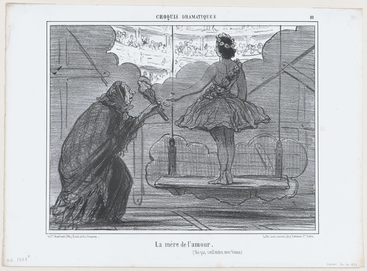 Dire que dans mon temps, moi aussi..., from Croquis Dramatiques, published in Le Charivari, January 24, 1857 by Honoré Daumier, print, 1857