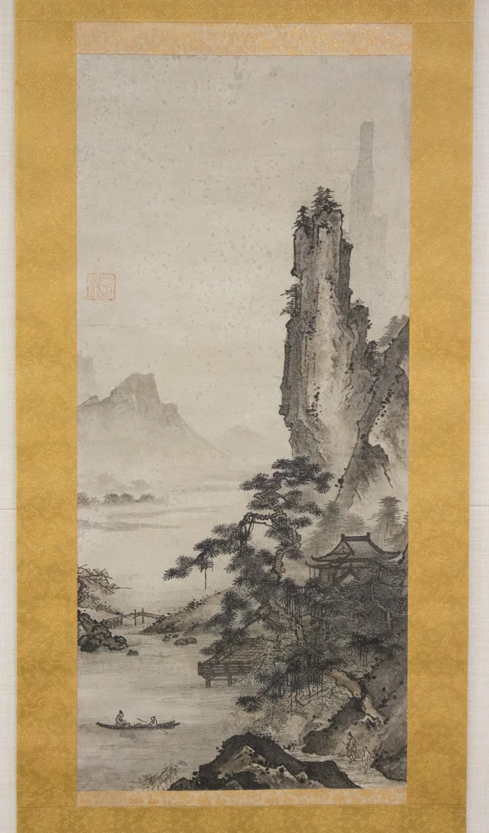 Mountain Landscape by Gakuo Zokyu, painting, 1490-1510