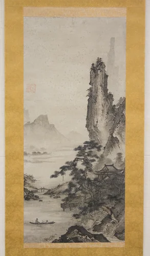 Mountain Landscape by Gakuo Zokyu, painting, 1490-1510