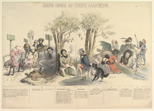 Grand Course au Clocher Académique, No. 5 by J. J. Grandville, print, 1844