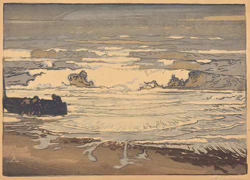 Unfurled Waves, Flood of September 1901 (Les lames deferlent,maree de Septembre 1901) by Auguste Lepère, print, 1901
