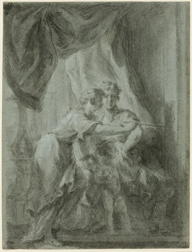 Mars, Venus and Cupid by Unknown Artist, drawing, 1700-1725