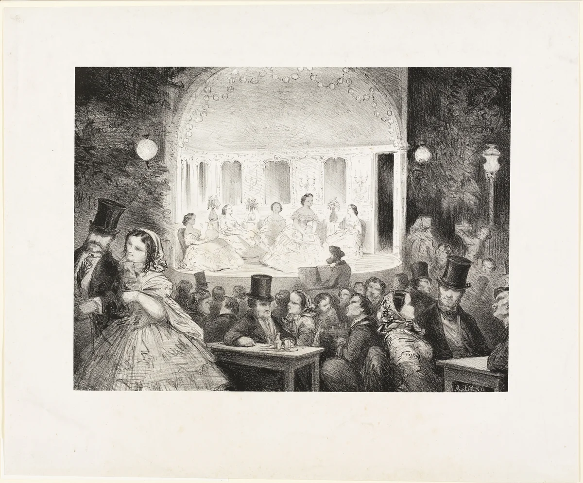 Sketch of a Café-Concert on the Rue Madame by Antoine-Gustave Droz, print, 1857