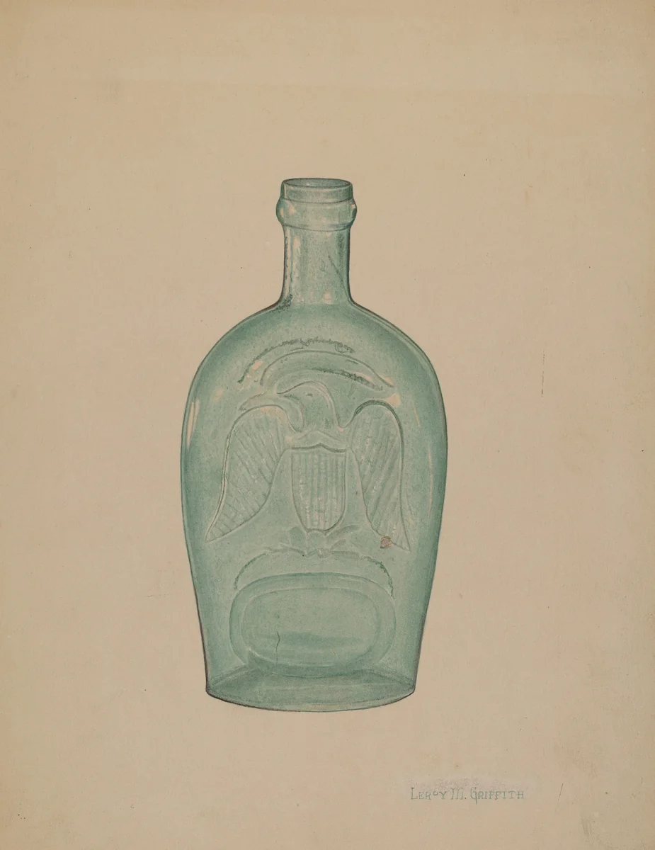 Glass Bottle by LeRoy Griffith, index of american design, 1939