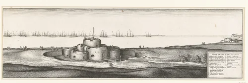 De Spaanse, Engelse en Hollandse vloten voor Deal (rechterhelft), 1639 by Wenceslaus Hollar, print, 1640