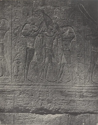 Palais de Karnak, Sculptures Extérieures du Sanctuaire de Granit by Maxime Du Camp, photograph, 1849