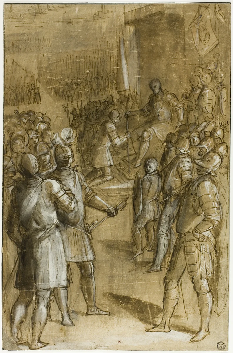 Study for Cosimo I Reorganizing the Tuscan Troops by Ludovico Buti, drawing, 1589