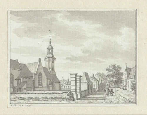 De kerk te 's-Gravenpolder by Jan Bulthuis, drawing, 1792