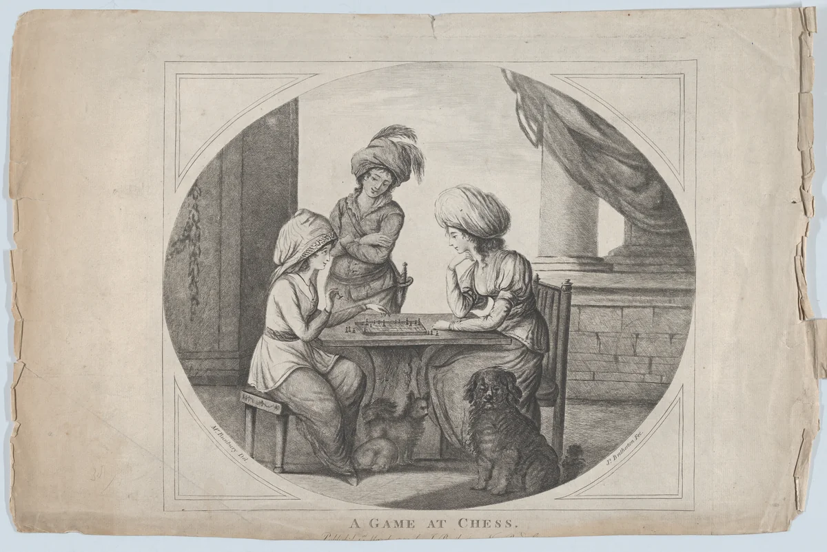 A Game at Chess by James Bretherton, print, 1780