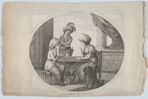 A Game at Chess by James Bretherton, print, 1780
