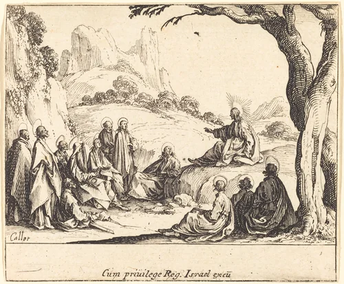 Sermon on the Mount by Jacques Callot, print, 1635