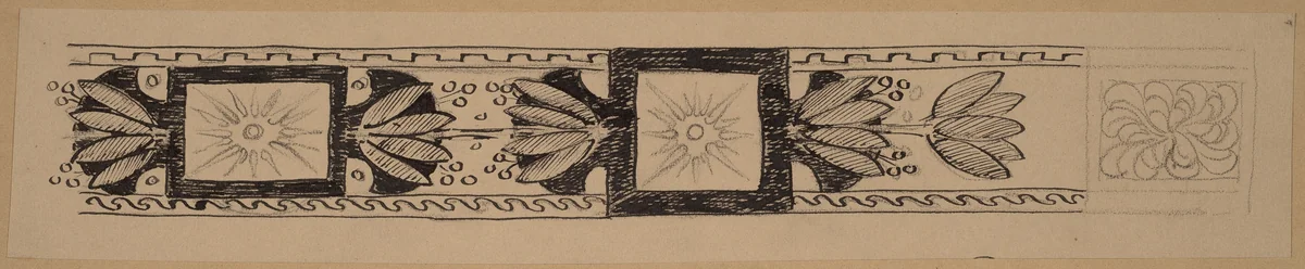 Study for a Border Design by Charles Sprague Pearce, drawing, 1890-1897