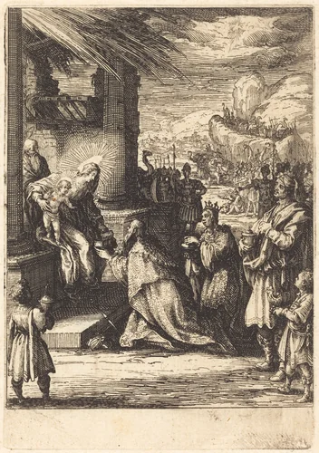 The Adoration of the Magi by Jacques Callot, print, 1623-1628