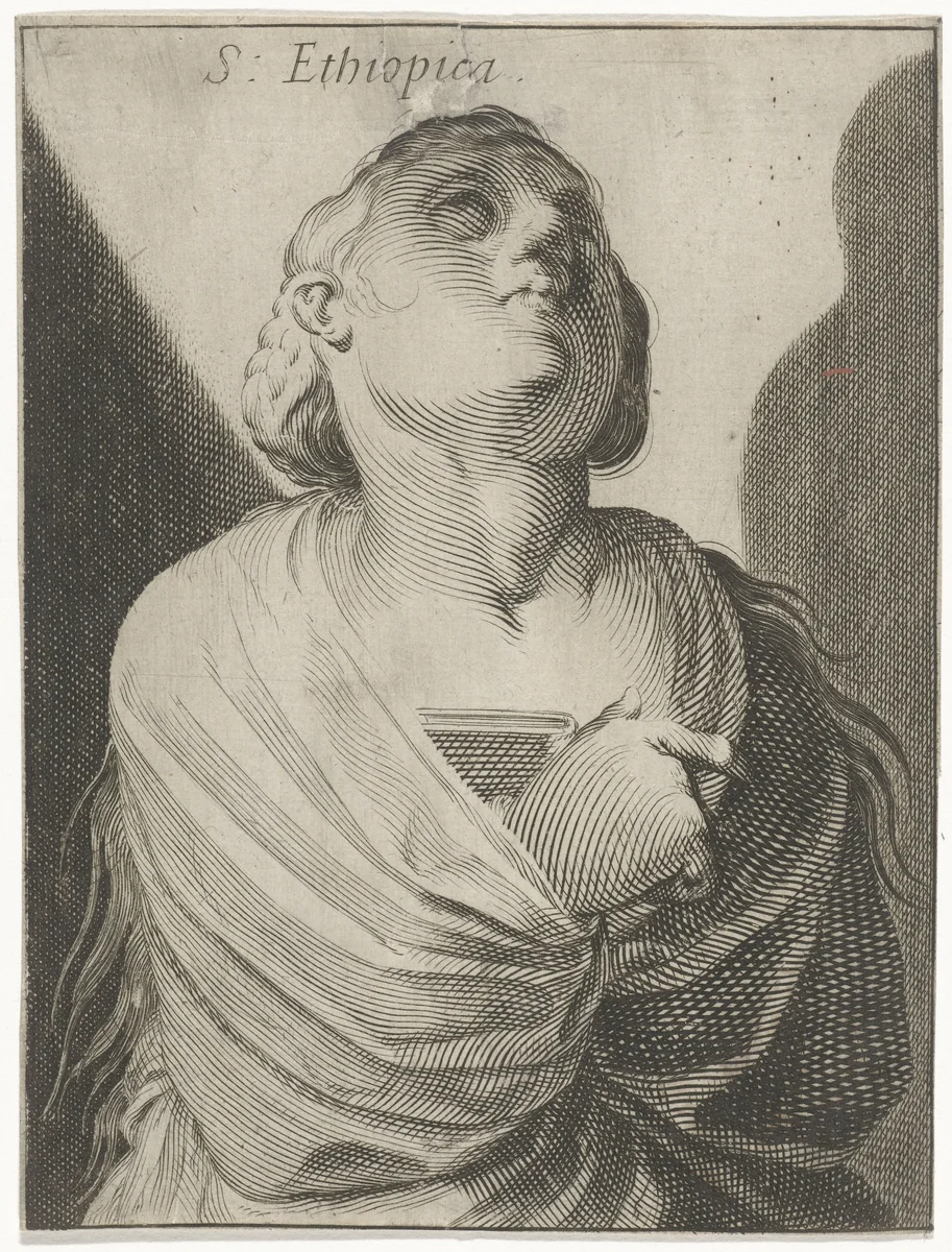 Sibille van Ethiopië by Simon Frisius, print, 1595-1628