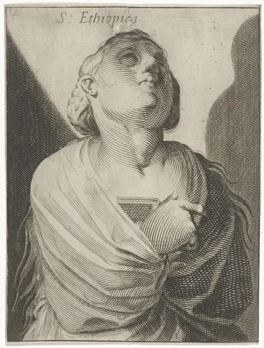 Sibille van Ethiopië by Simon Frisius, print, 1595-1628