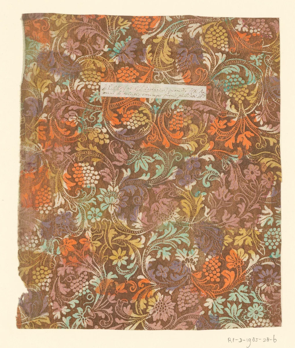 Blad met ranken met vruchten en bloemen by anonymous, other, 1700-1850