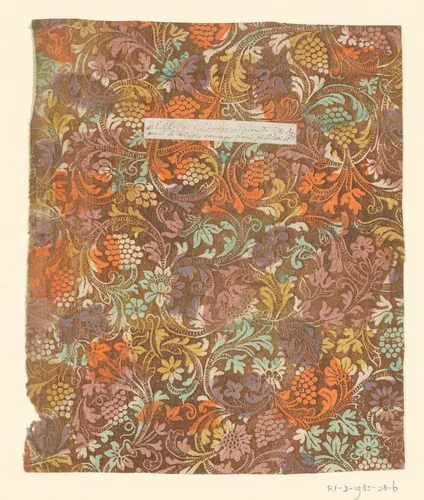 Blad met ranken met vruchten en bloemen by anonymous, other, 1700-1850
