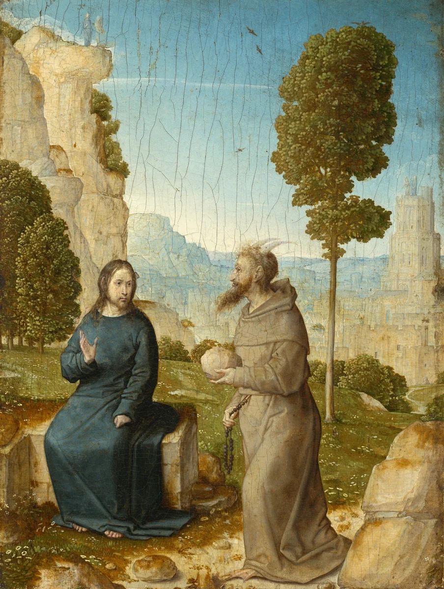 The Temptation of Christ by Juan de Flandes, painting, 1500-1504