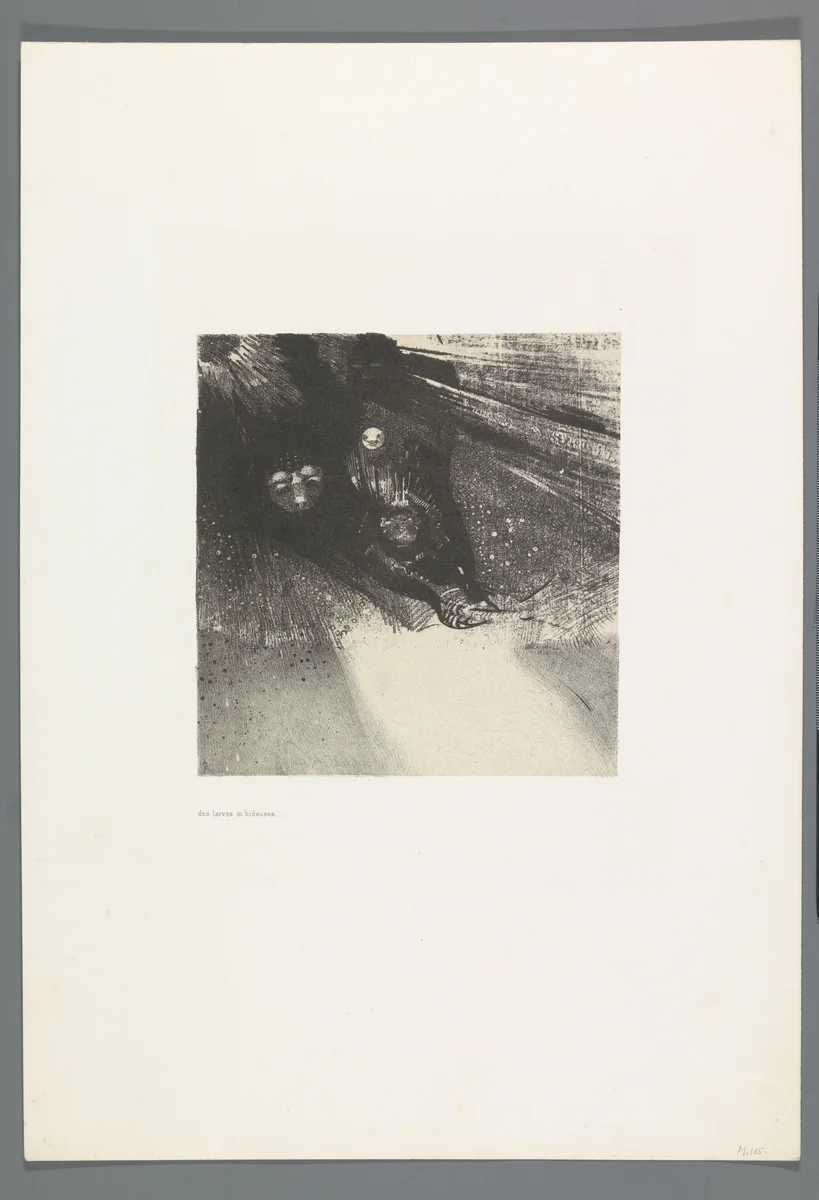 Des larves si hideuses by Odilon Redon, print, 1896
