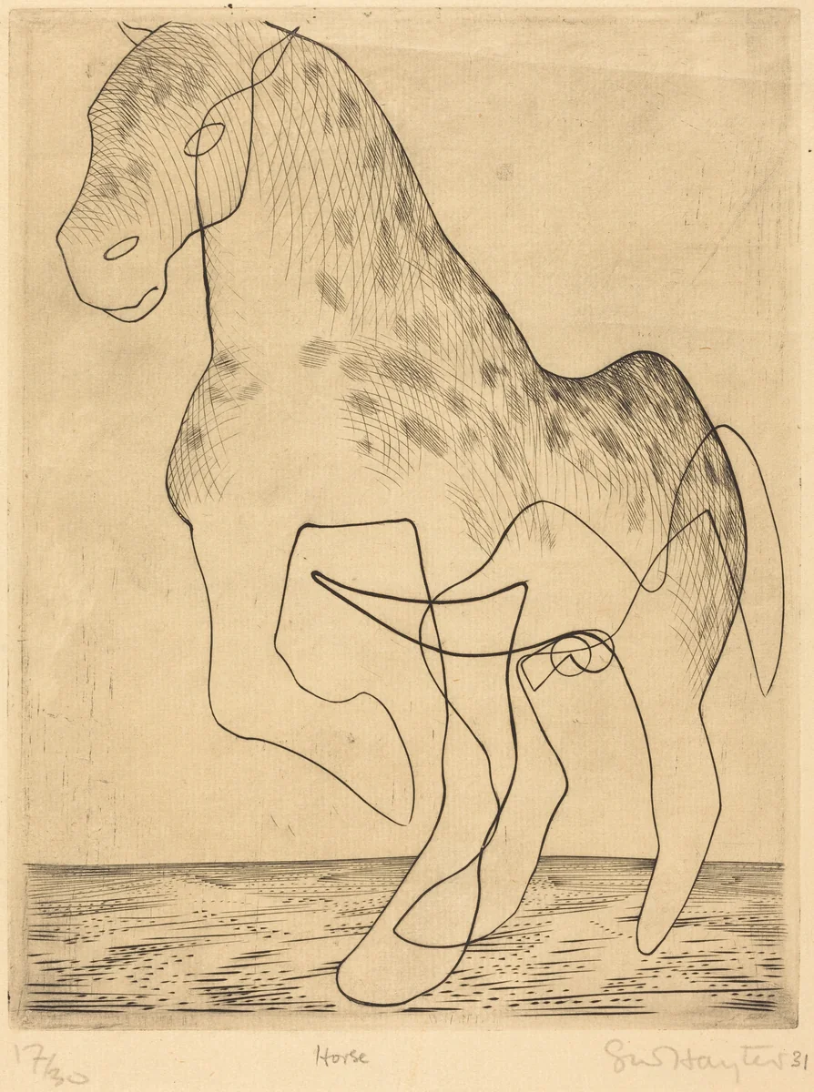 The Big Horse by Stanley William Hayter, print, 1931