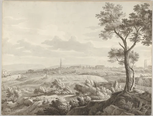 View of Aix-en-Provence by Jean Antoine Constantin, drawing, 1770-1795