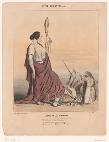 Lucretia verslaat de burggraven by Honoré Daumier, other, 1843
