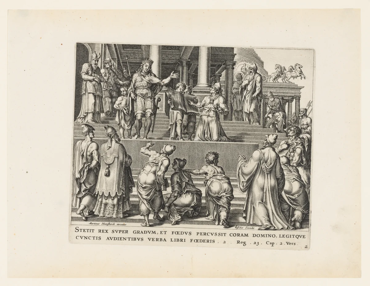 The Book of Law Read before the People by Claes Jansz Visscher, print, 1564-1646
