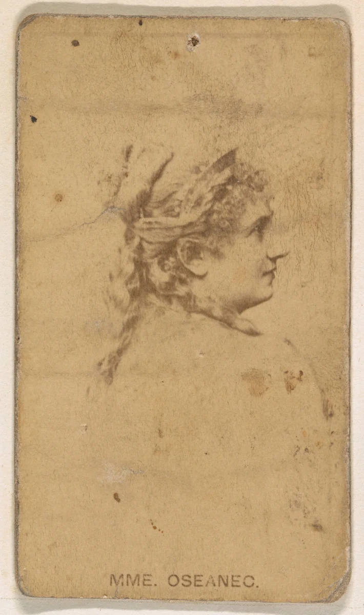 Mme. Oseanec, from the Actresses series (N245) issued by Kinney Brothers to promote Sweet Caporal Cigarettes by Kinney Brothers Tobacco Company, photograph, 1890