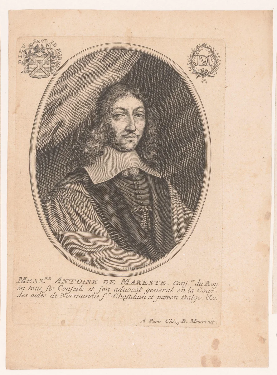 Portret van Antoine de Mareste by anonymous, print, 1610-1668