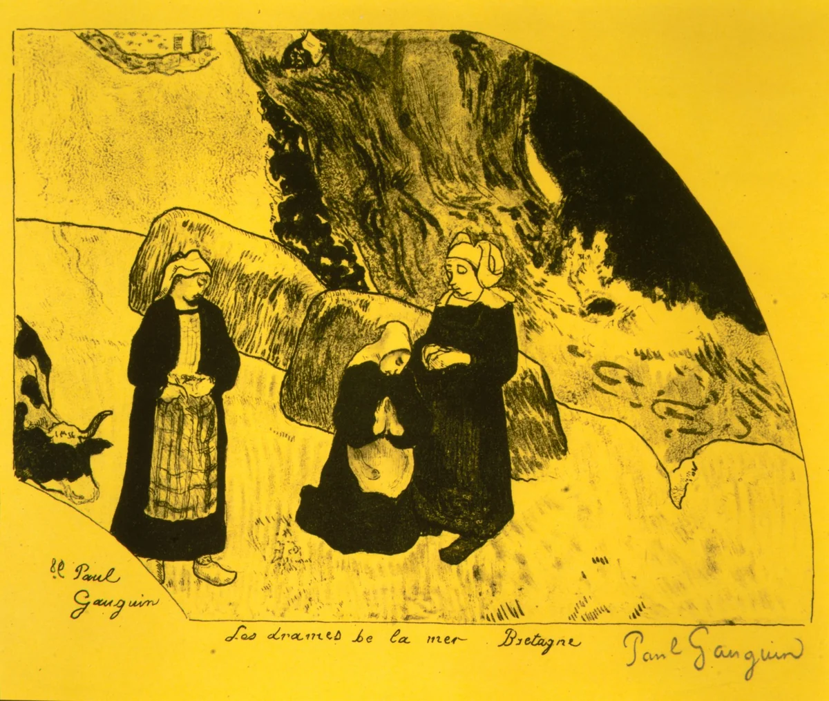 The Drama of the Sea, Brittany, from the "Volpini Suite: Dessins lithographiques" by Paul Gauguin, print, 1889
