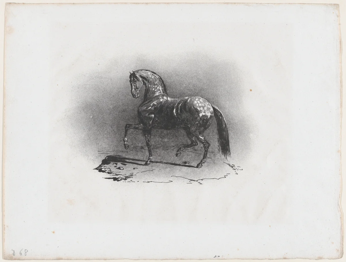 Dappled Horse by Théodore Gericault, print, 1823